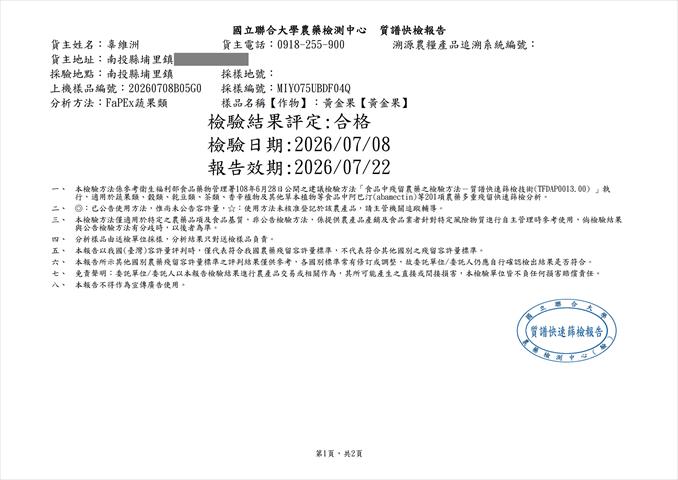 黃金果(黃晶果,加蜜蛋黃果,蜜蛋黃果) 產品圖片（產品編號 666802）